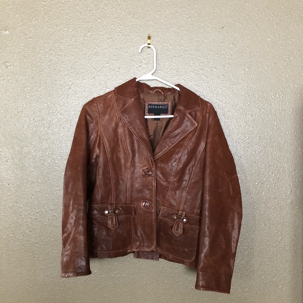 Bernardo Genuine Leather Blazer